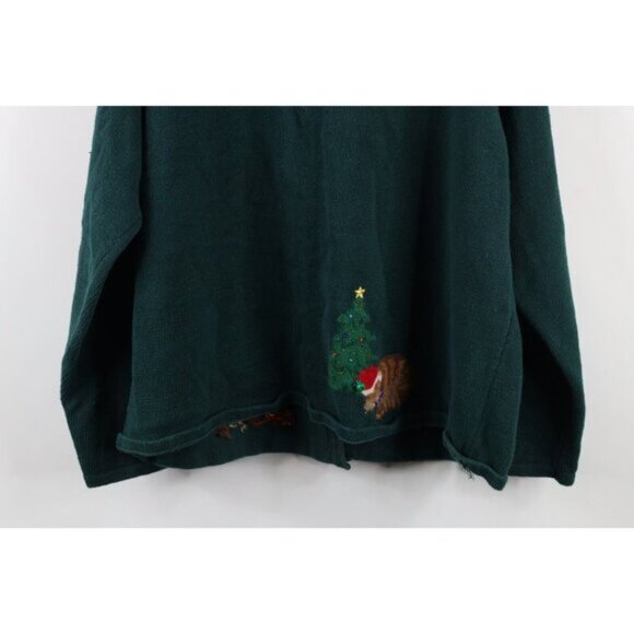Vintage Y2K 2001 Womens 3X Christmas Cat Bells Wool Blend Knit Cardigan Sweater - Picture 16 of 16